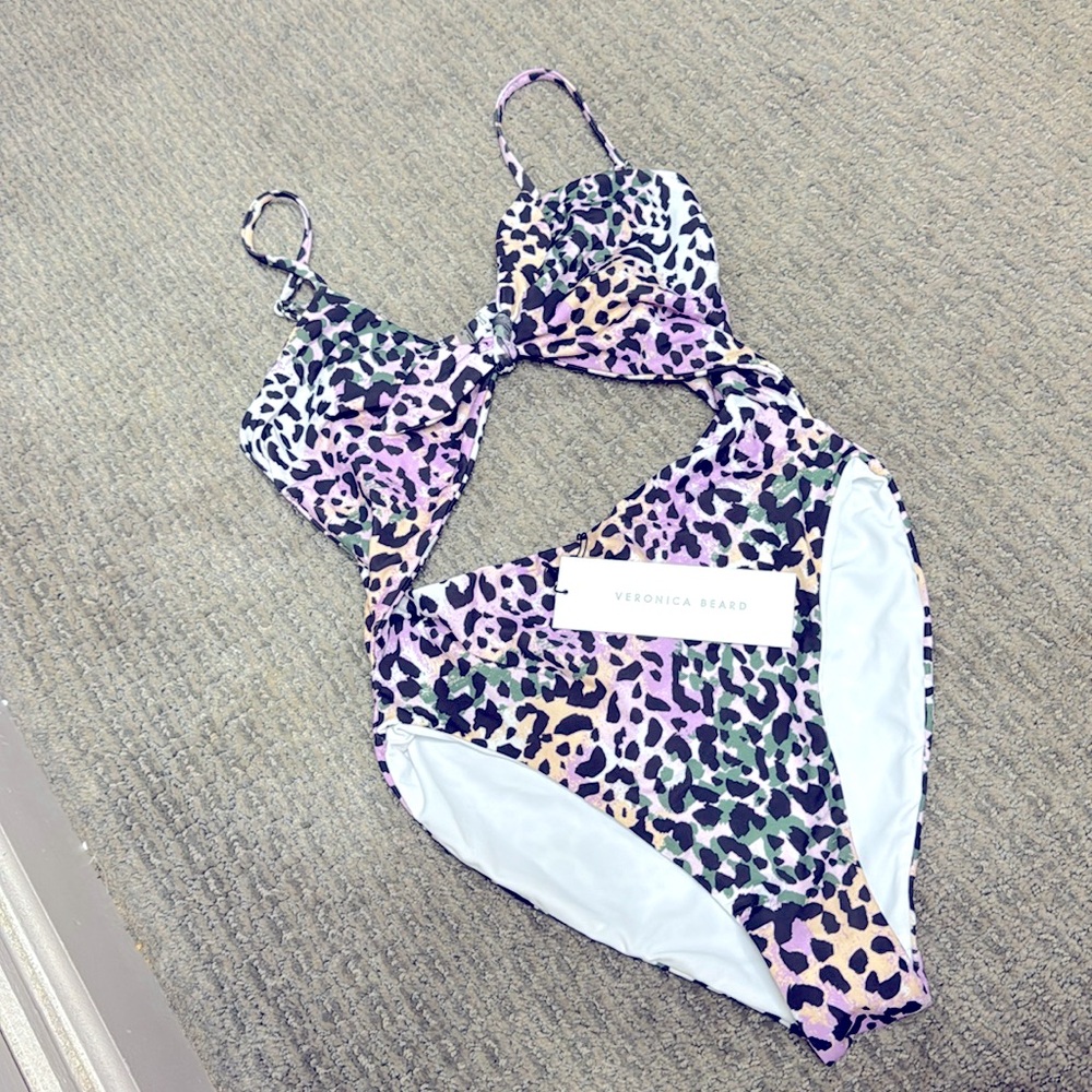 Veronica Beard Purple and Black One Piece Swimsuit